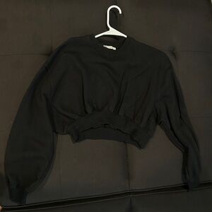 Zara Black Cropped Hoodie